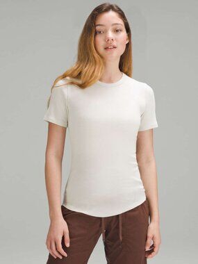 Lululemon Hold Tight Short-Sleeve Shirt, Bone, Size 6